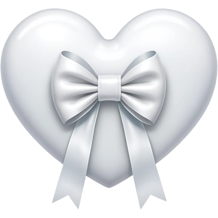 White heart with ribbon bow emoji
