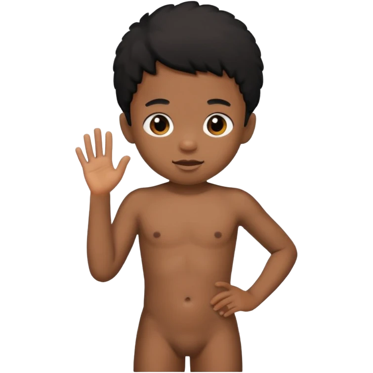 Younger  balck kid naked emoji