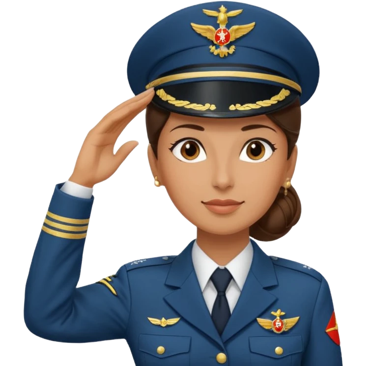 Teniente coronel ejercito del aire España mujer saludando emoji