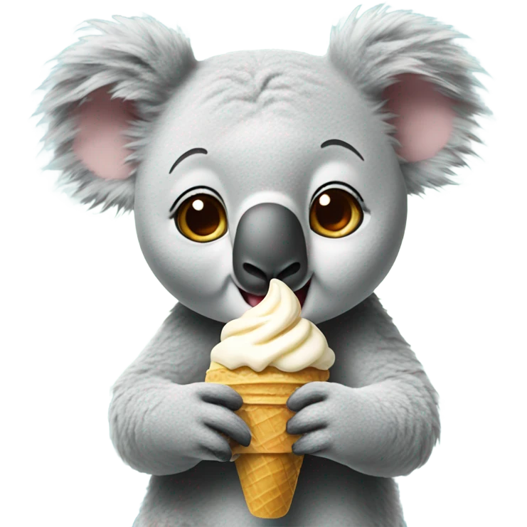 Koala eating ice cream emoji