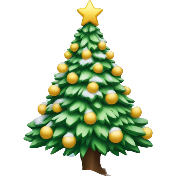 Christmas tree with snow emoji
