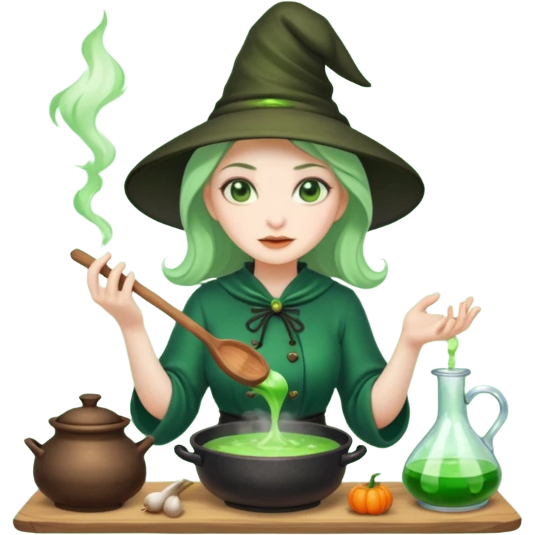 green witch cooking potion emoji