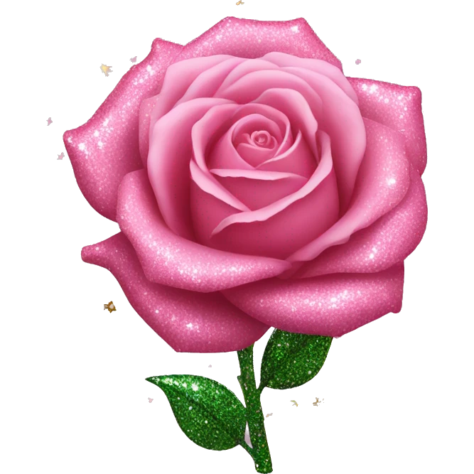 Pink rose with glitter emoji
