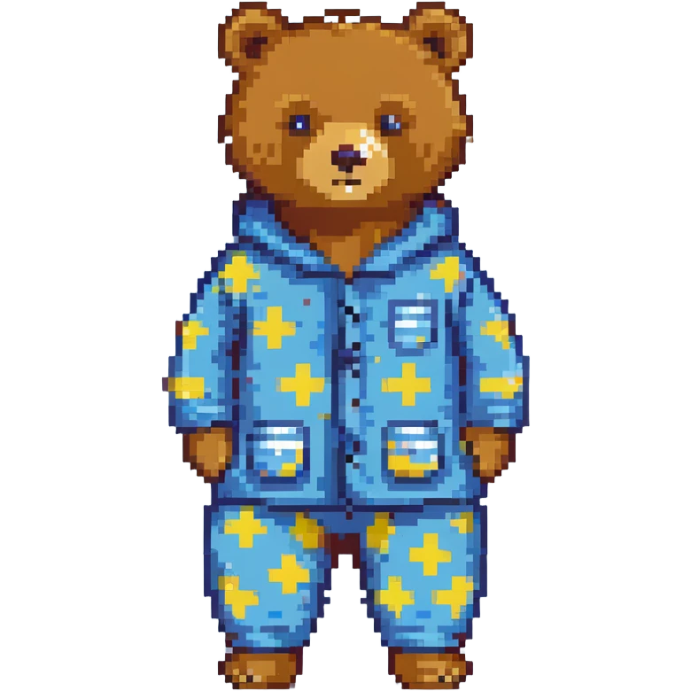bear in blue pajamas standing emoji