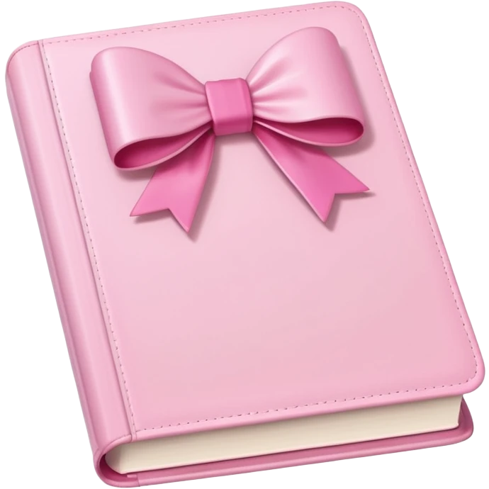 girly book with bow on cover, cute emoji