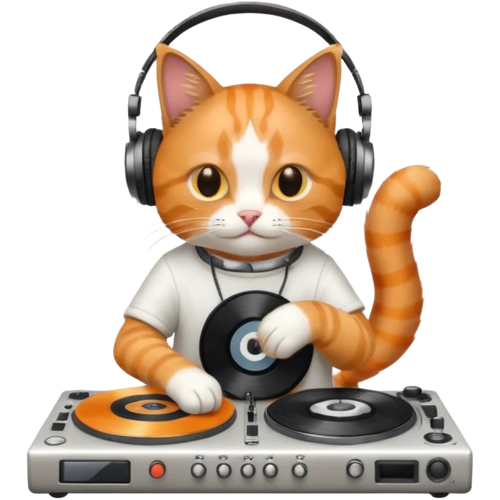 crea un gato dj tocando emoji