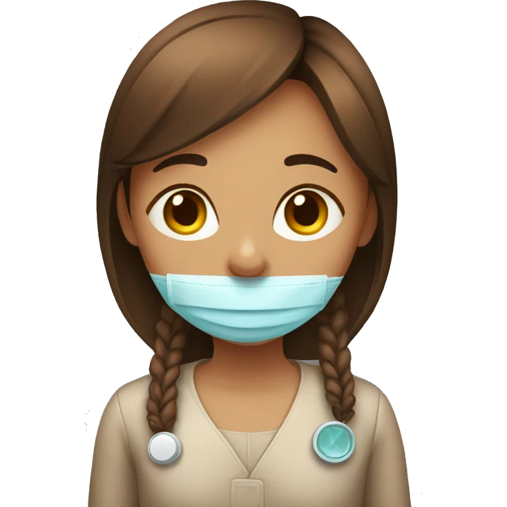 Girl with brown hear medicine  emoji
