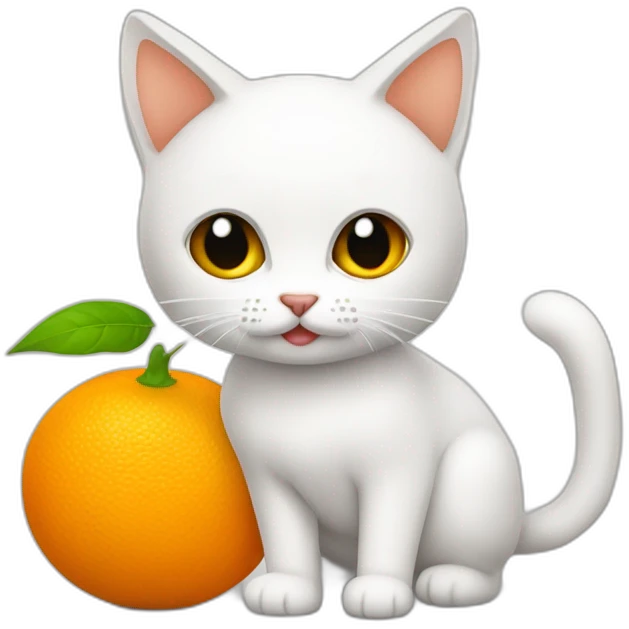 gato branco com laranja gordo emoji