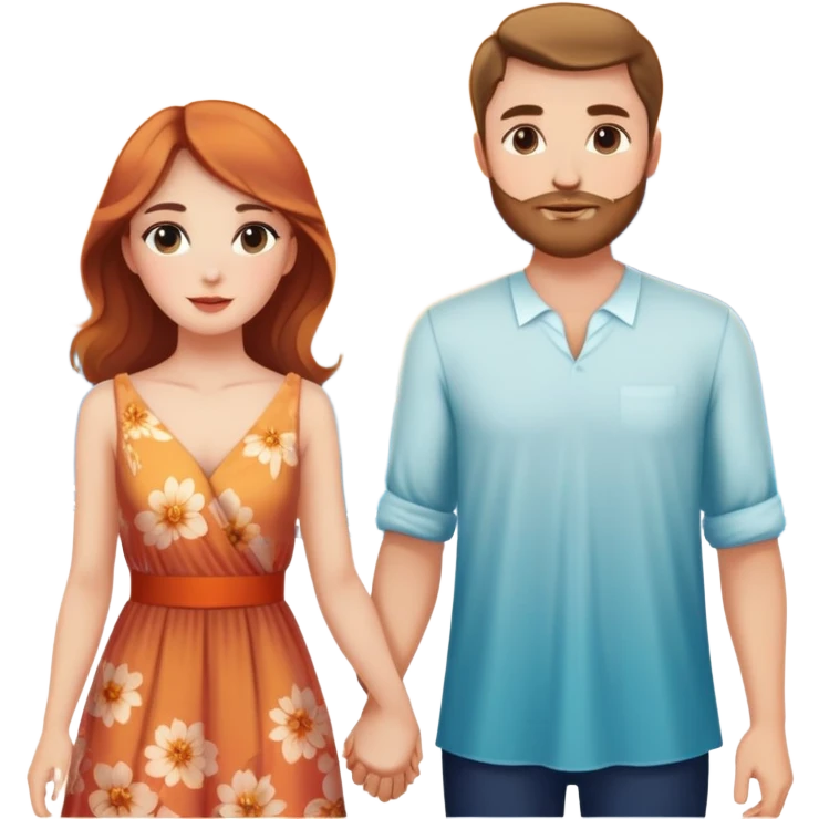 Elegant girl with a beautiful flowy dress and clean girl makeup and man together in Montenegro sunset holding hands  emoji
