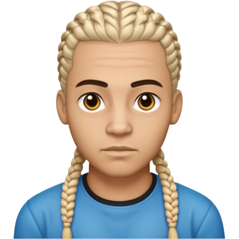 light skin man with cornrows emoji