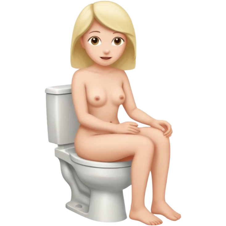Woman pissing naked on the toilet  emoji