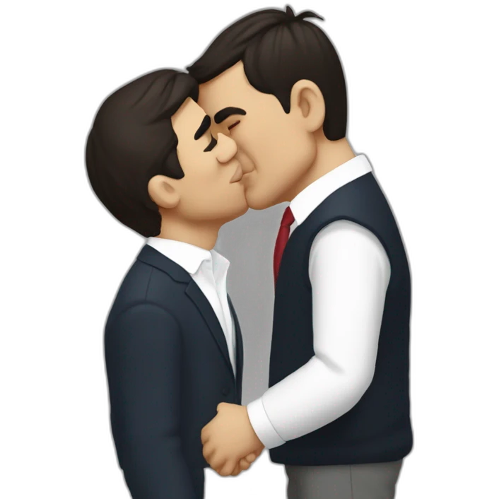 Pedro Sánchez kissing Carles Puigdemomt emoji