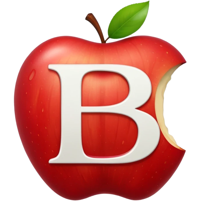 O like empty apple inside letter B emoji