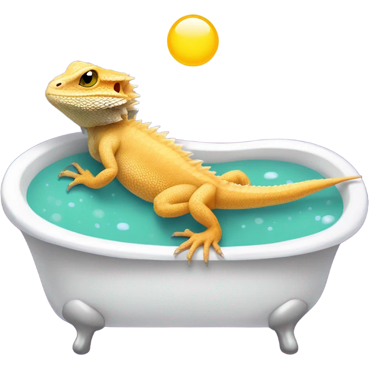 Bearded dragon in bathtub emoji