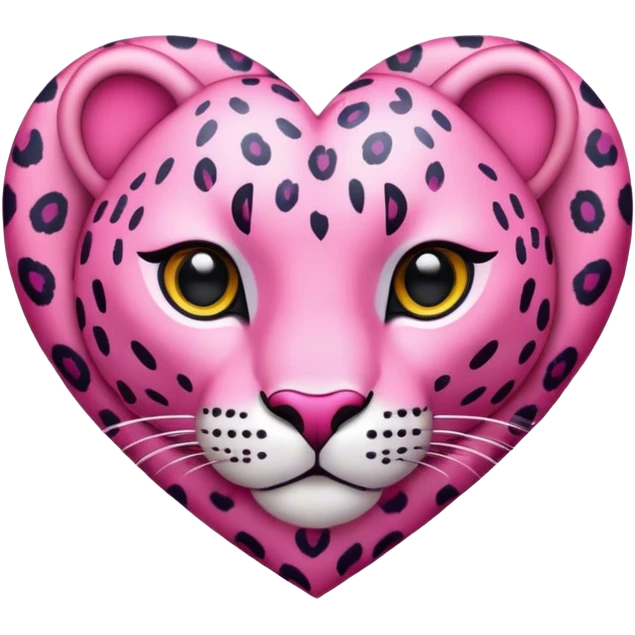 Pink Leopard heart emoji