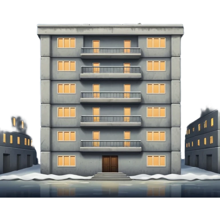 a five-story Soviet-era panel house in the night  emoji