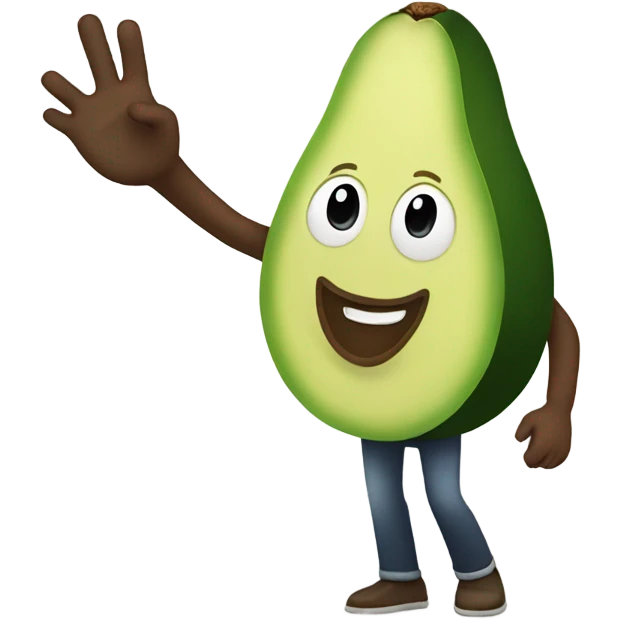 avocado waving hand emoji