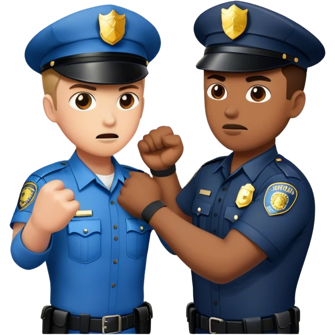 fighting a police officer emoji
