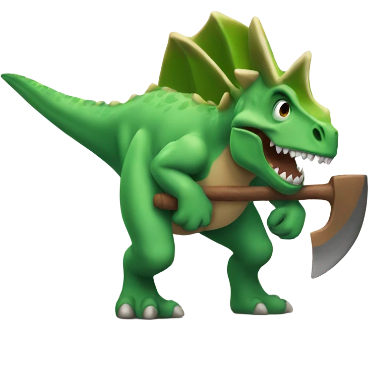 Dinosaur with a axe  emoji