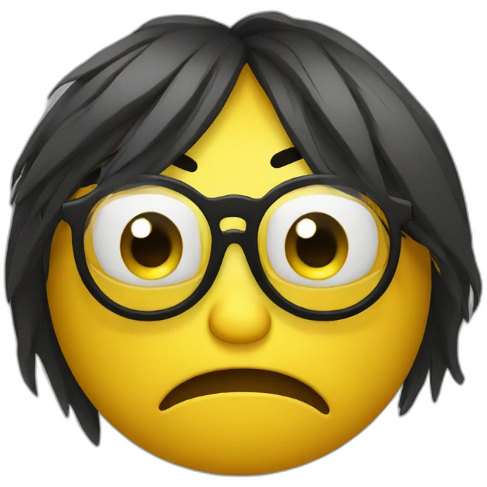 crying yellow emoji with big eyes and black glasses emoji
