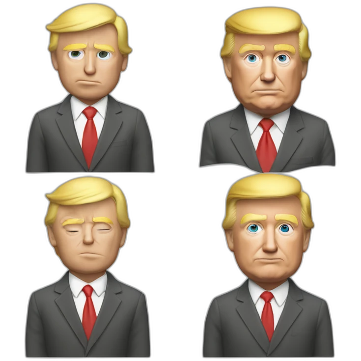 donal trump avec un flexible de frein emoji