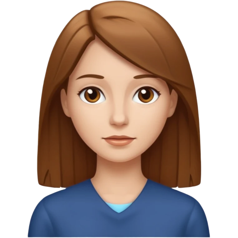 femme blanche brune avec des cheveux lisse emoji