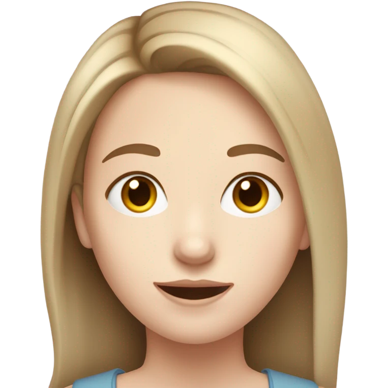A teenage girl with pale skin and brown medium length hair  emoji