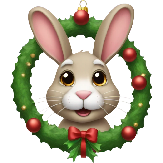 Christmas rabbit emoji
