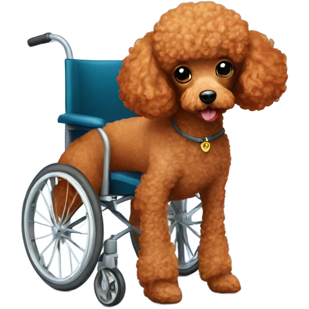 Mini red poodle in a wheelchair emoji