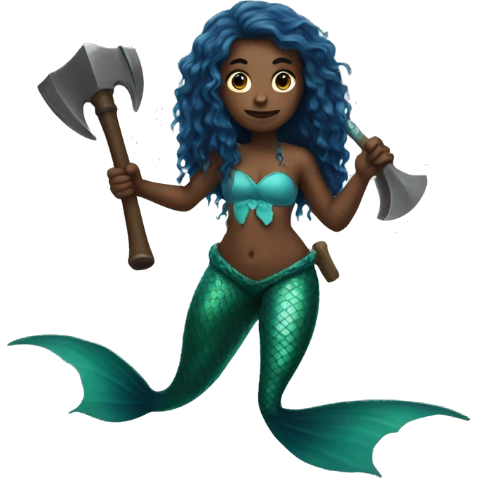 mermaid with an axe emoji