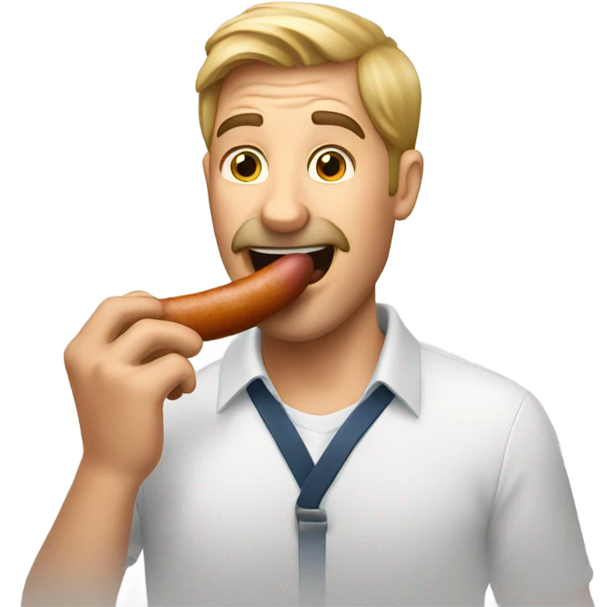 Man eating sausage emoji