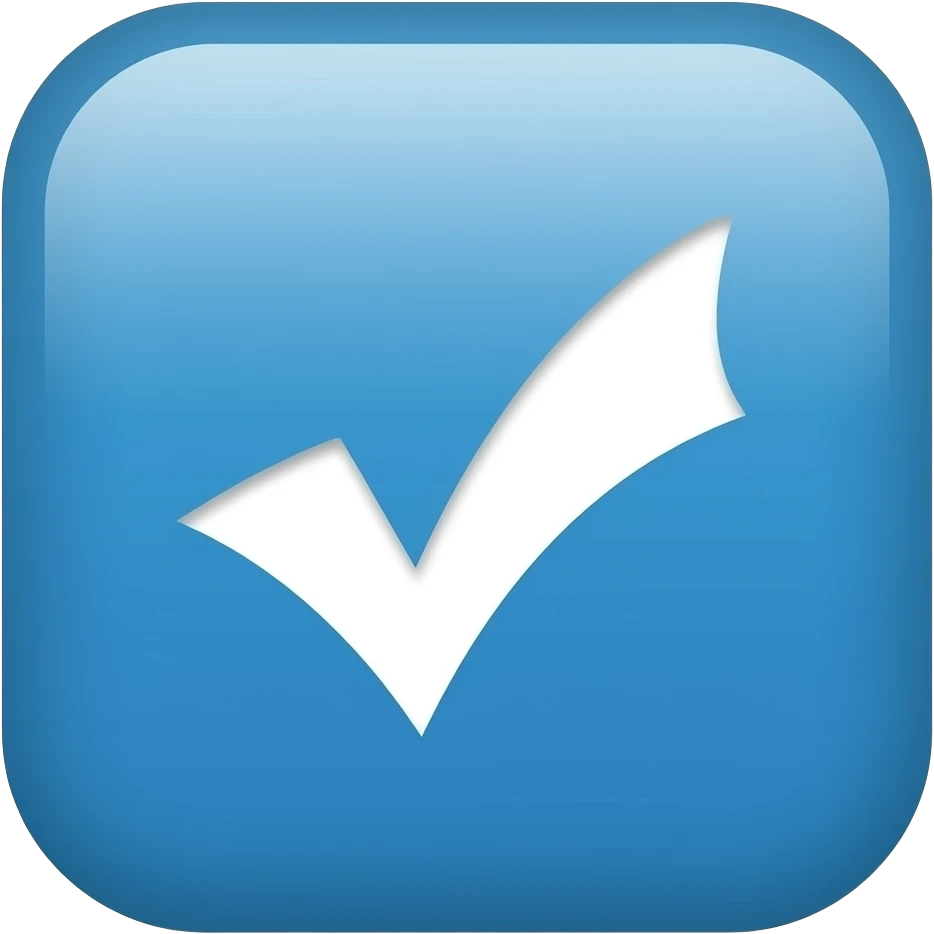 Cet emoji 🟦 plus ☑️ mais seulement ce qui est au milieu emoji