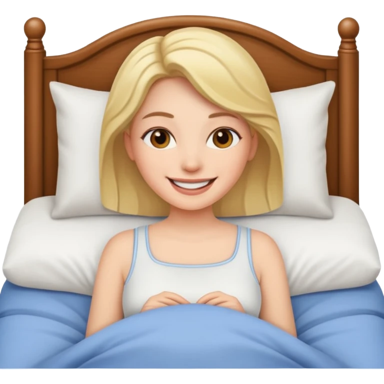 Creer emoji de une femme dans un lit heureuse  emoji