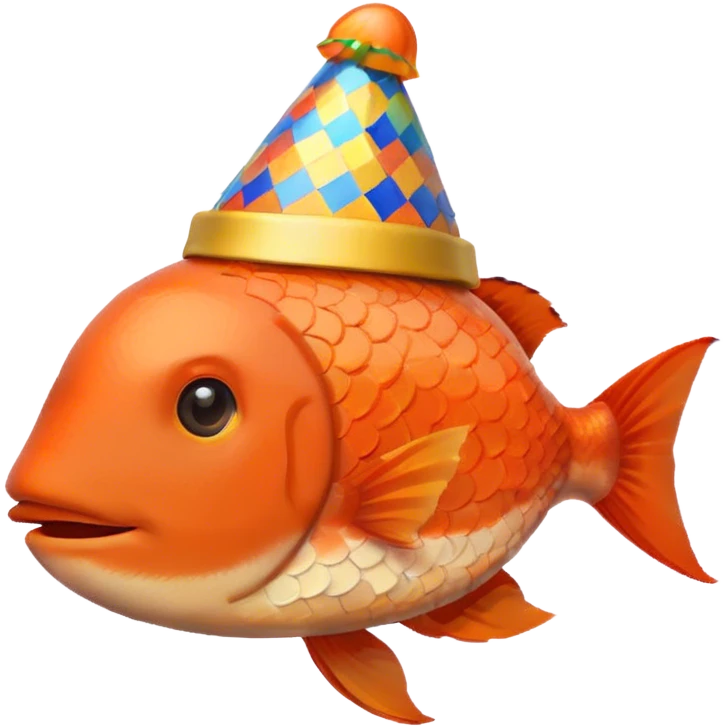 pixel fish with a party hat emoji