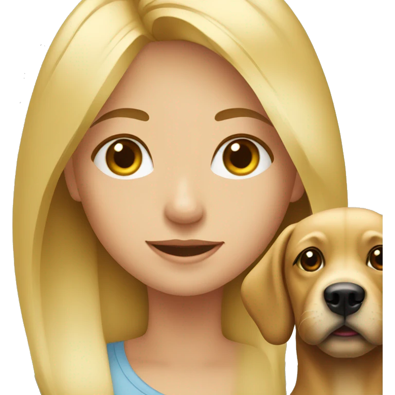 blonde girl with dog  emoji