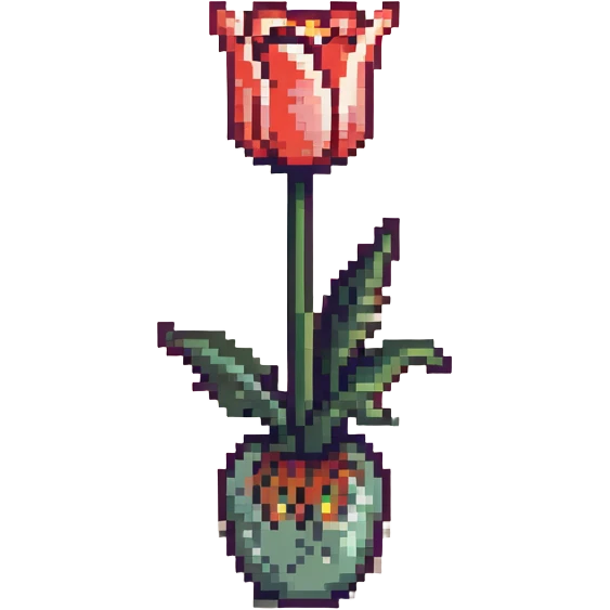 tulipán retro y cuadrado emoji