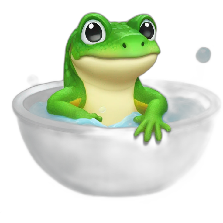 lezard taking a bath in a cup emoji