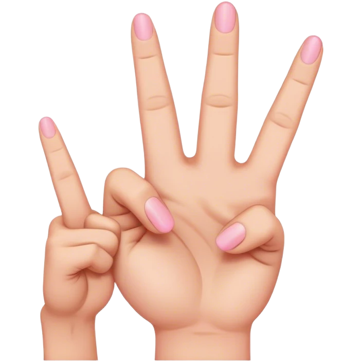 make an emoji where its like the ASL i love you hand sign but the two middle fingers is pointing front, the pinky and pointer is standing up, and the thumb is also point out emoji