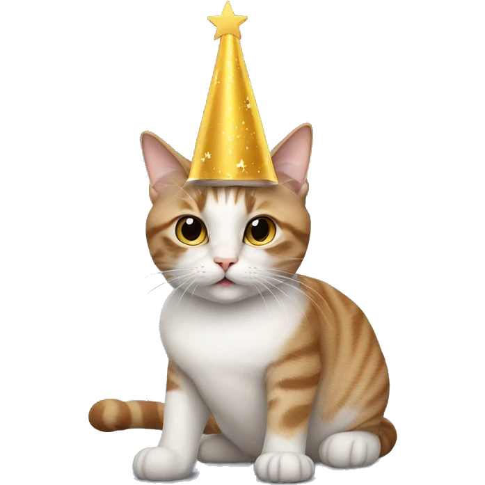 cat wearing a birthday hat and a star wars costume emoji