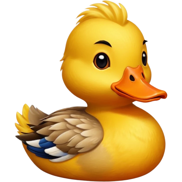 yellowish duck with orange beak emoji
