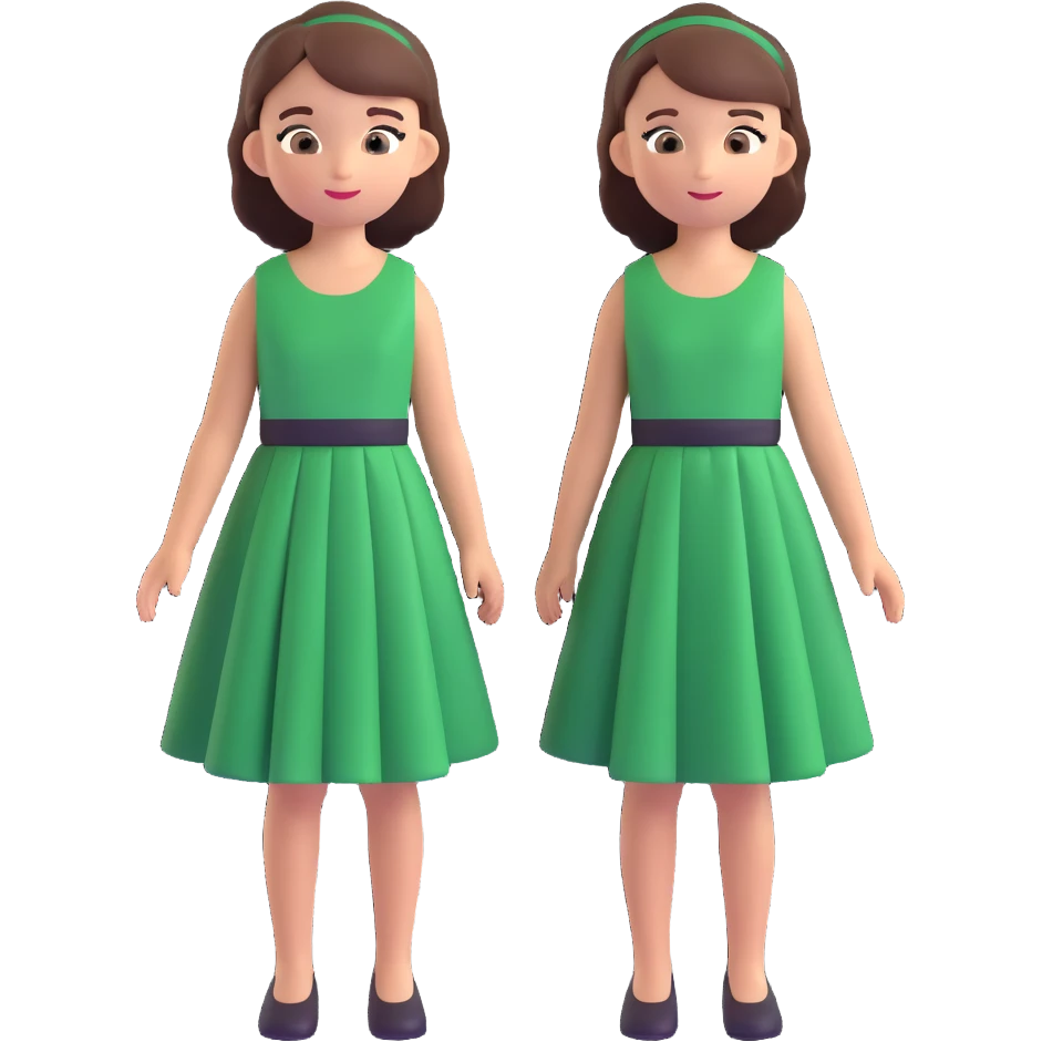 girl in green dress emoji