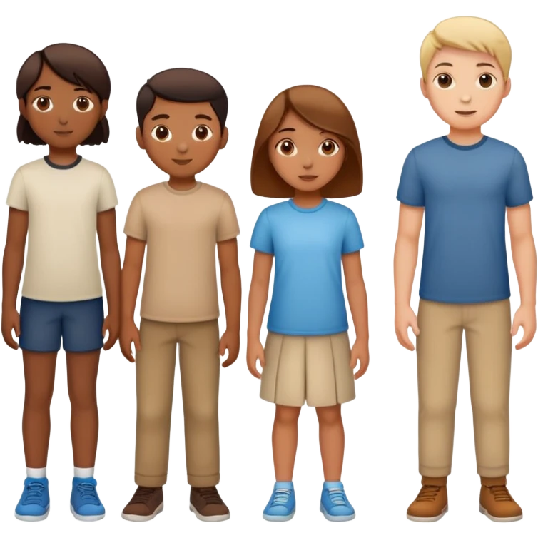 Seven boys and three girls standing together as a group emoji