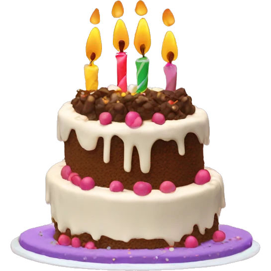 special birthday cake with writting GABIN emoji