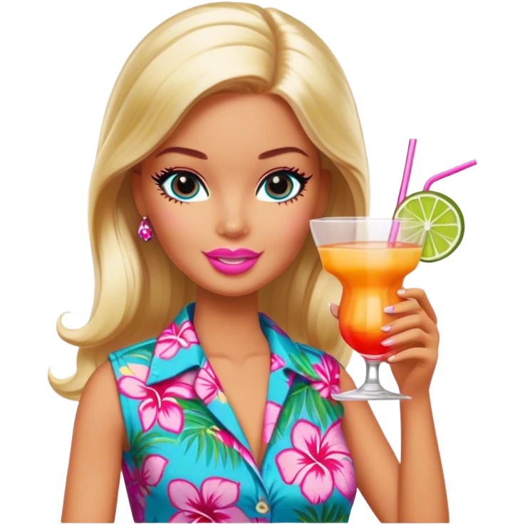 Tropical vacation barbie  emoji