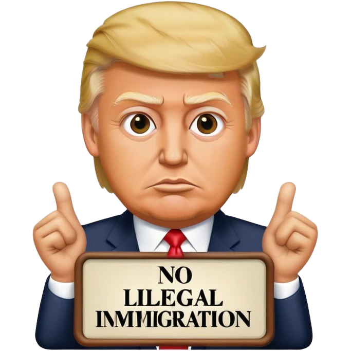 President Trump saying no to illegal immigration emoji