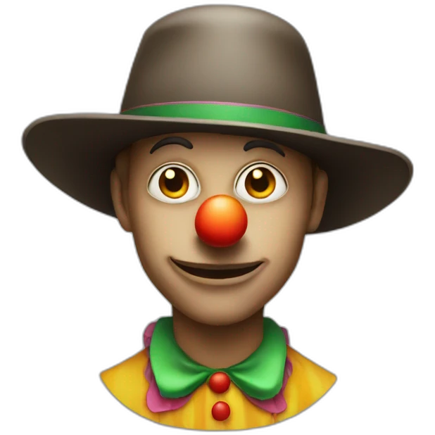 a clown wearing a big hat without makeup  emoji