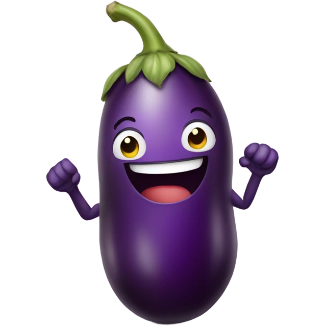 Eggplant with arms emoji