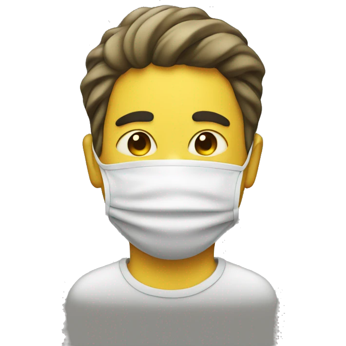 Masked man with gum emoji
