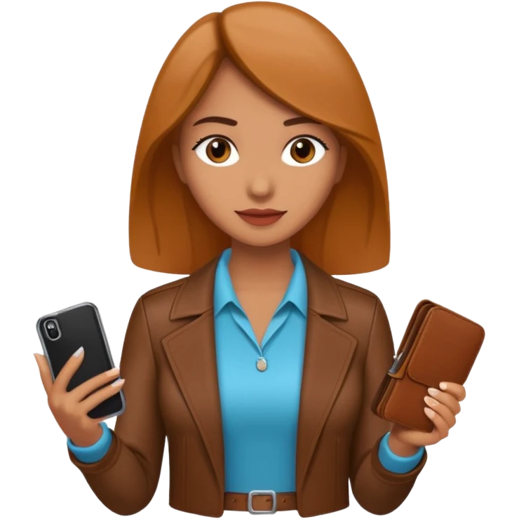 Mujer con cel y cartera  emoji