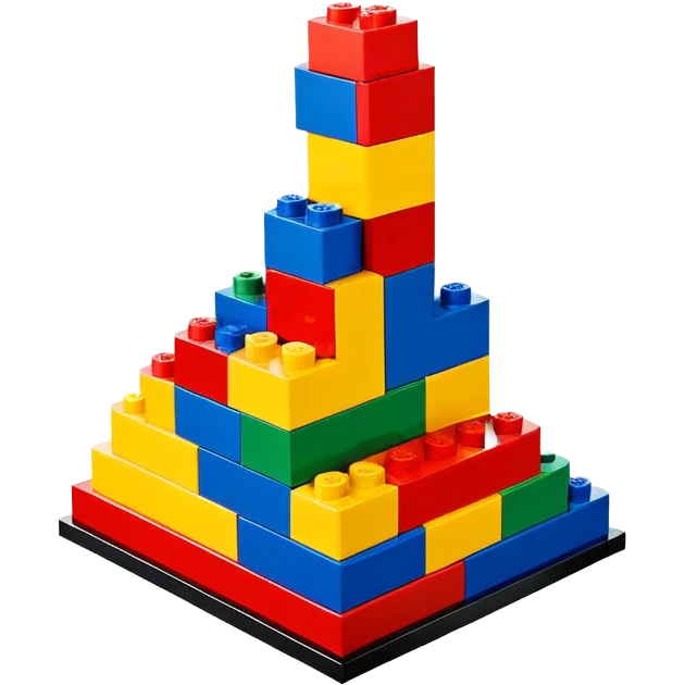 colorful LEGO brick structure, simple emoji